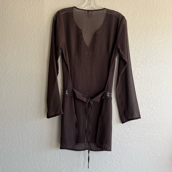 Cotton Express Y2K Sheer Embroidered Tunic Boho Fairycore Cottage Witch Top Sz M - Picture 8 of 11